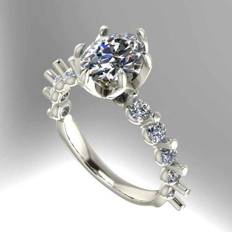 Oval Tulip Engagement Ring Rendering - Bentley Diamond