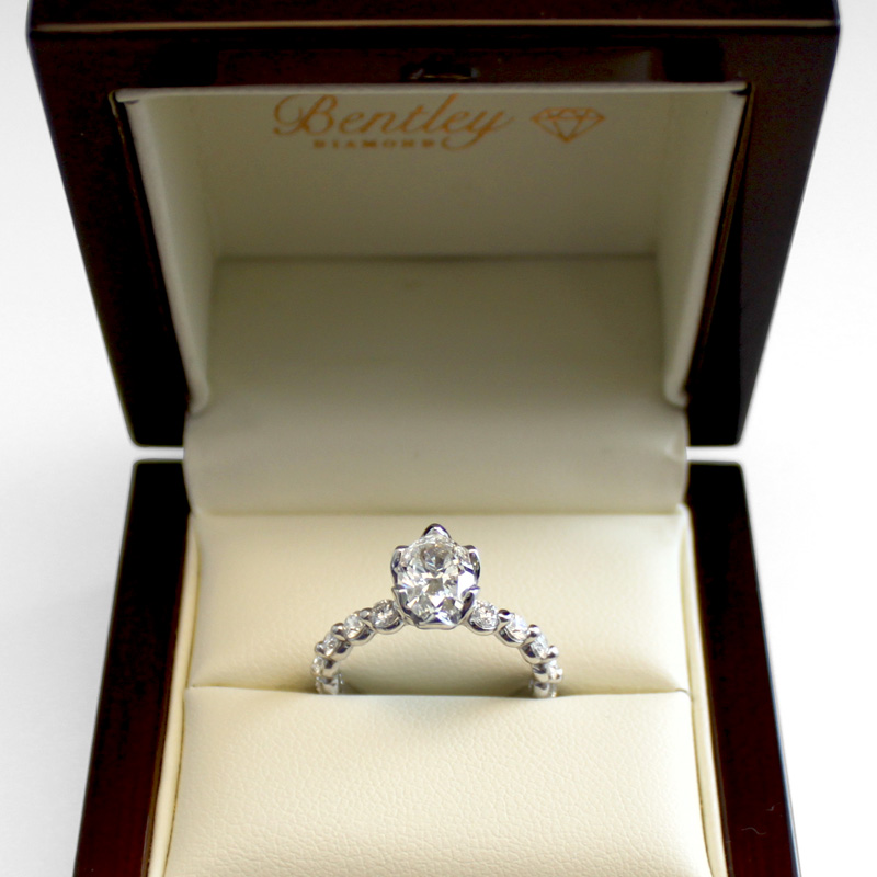 Oval Tulip Engagement Ring - Bentley Diamond