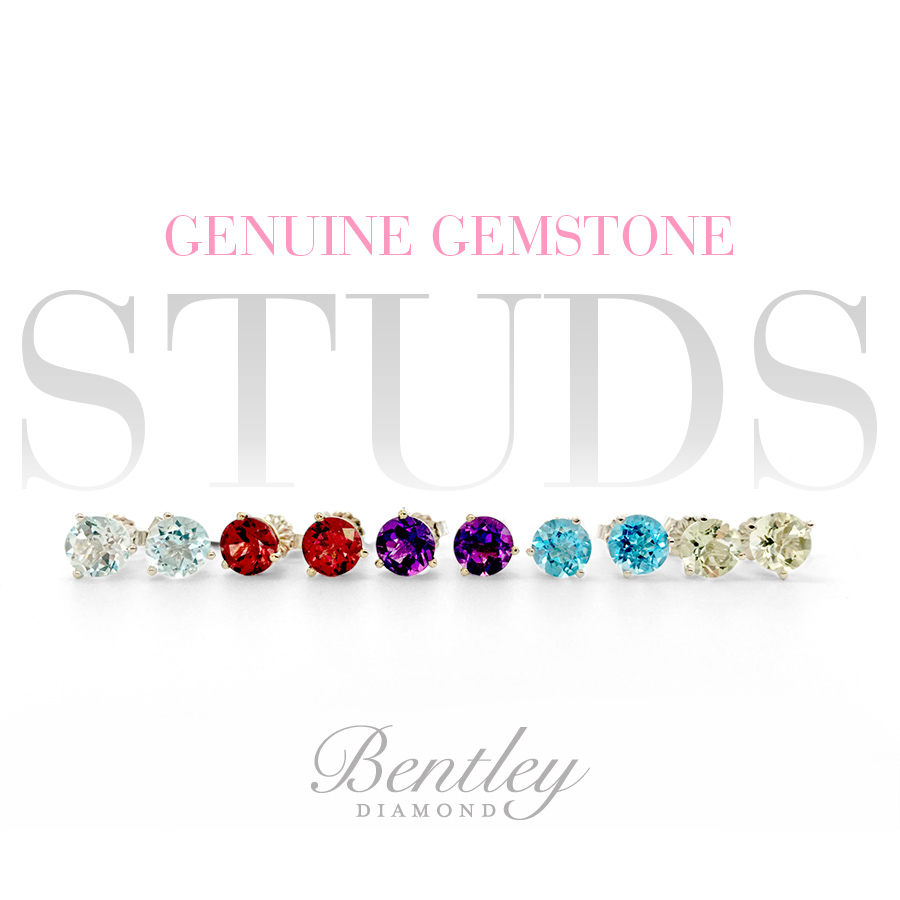 Gemstone Studs - Bentley Diamond
